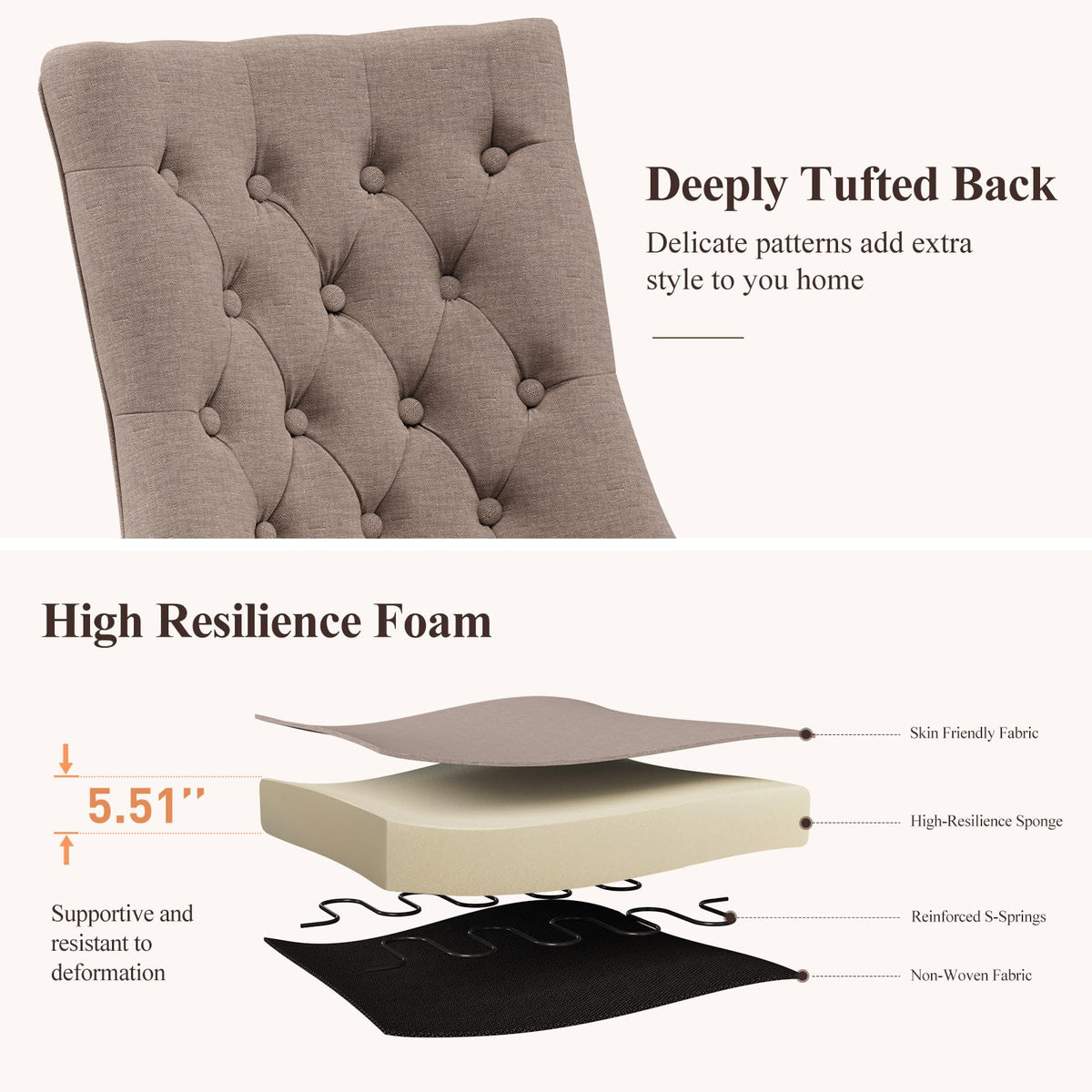 Wingback Set of 2, Taupe