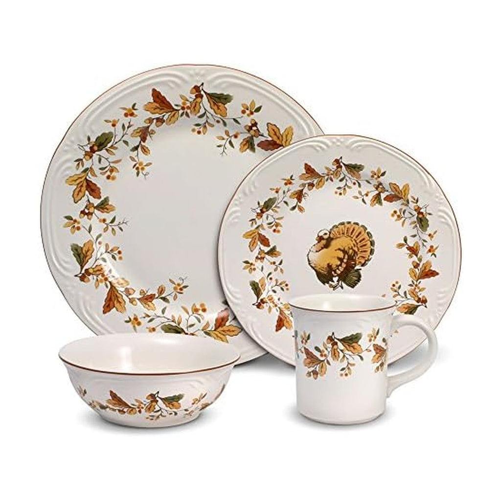 Autumn Berry 16 Piece Dinnerware Set, Service for 4, Multi Colored