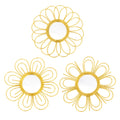 Gold Mirrors 3 Piece, 9 inch Flower-Indoor Shaped Mirror Hanging Wall Decor