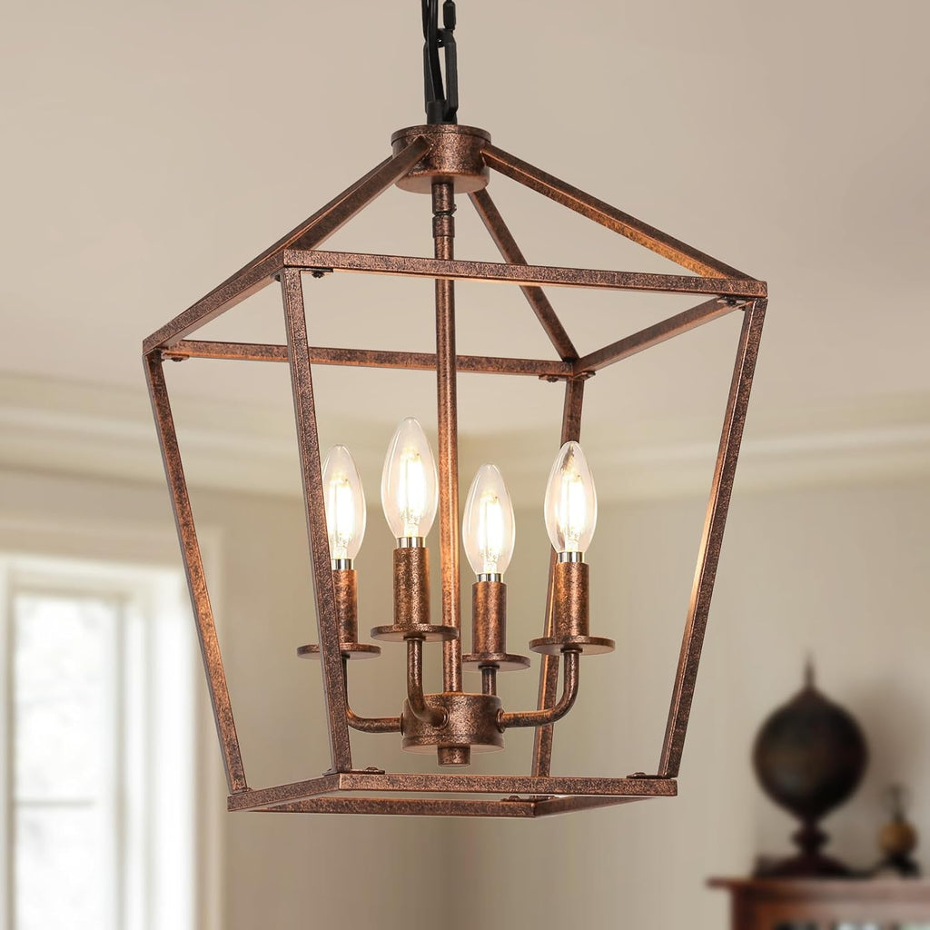 4-Light Antique Bronze Rustic Chandelier