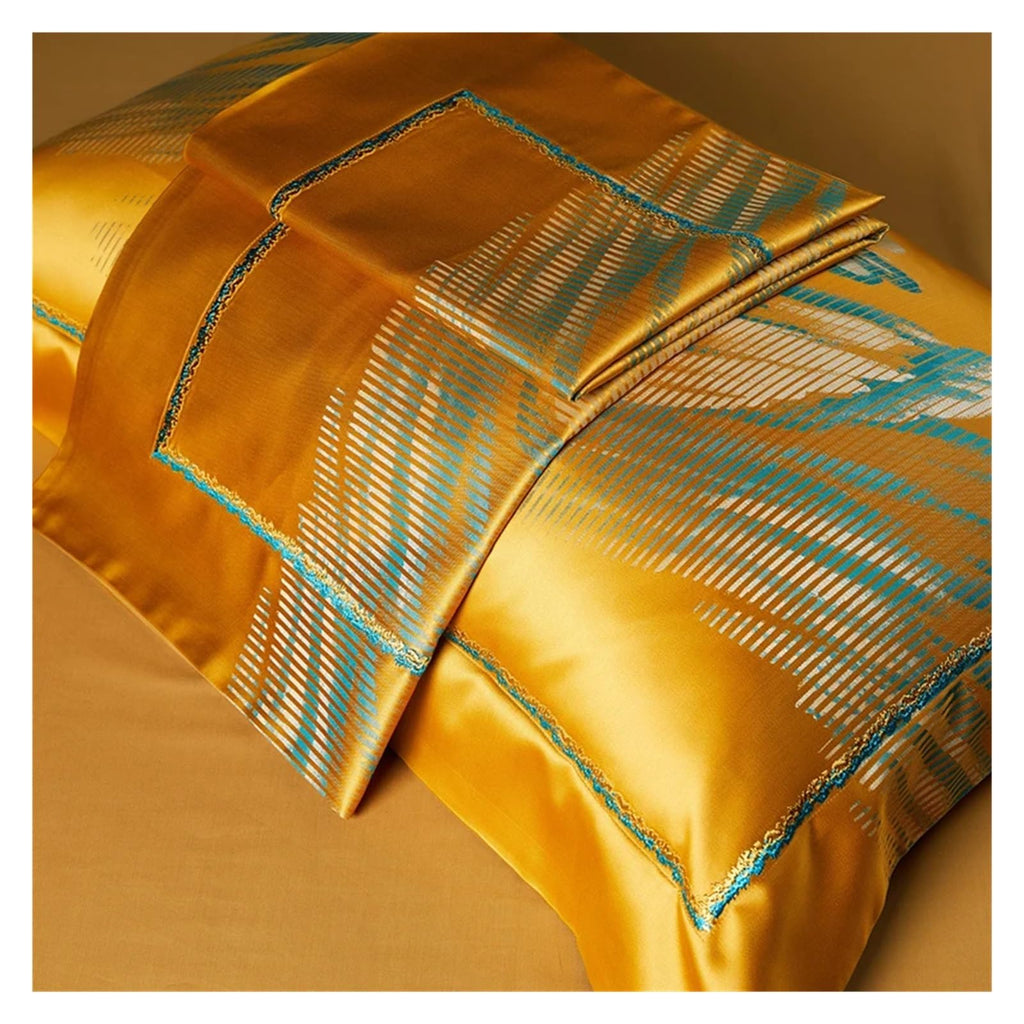 1200Tc Brocade Jacquard and Egyptian Cotton Luxury Bedding Set Smooth Soft Quilt Cover Set Flat/Fitted Bed Sheet