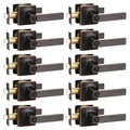 10 Pack Privacy Door Levers Bedroom Door Handle with Lock Oil Rubbed Bronze Square Door Handles Keyless Door Lock