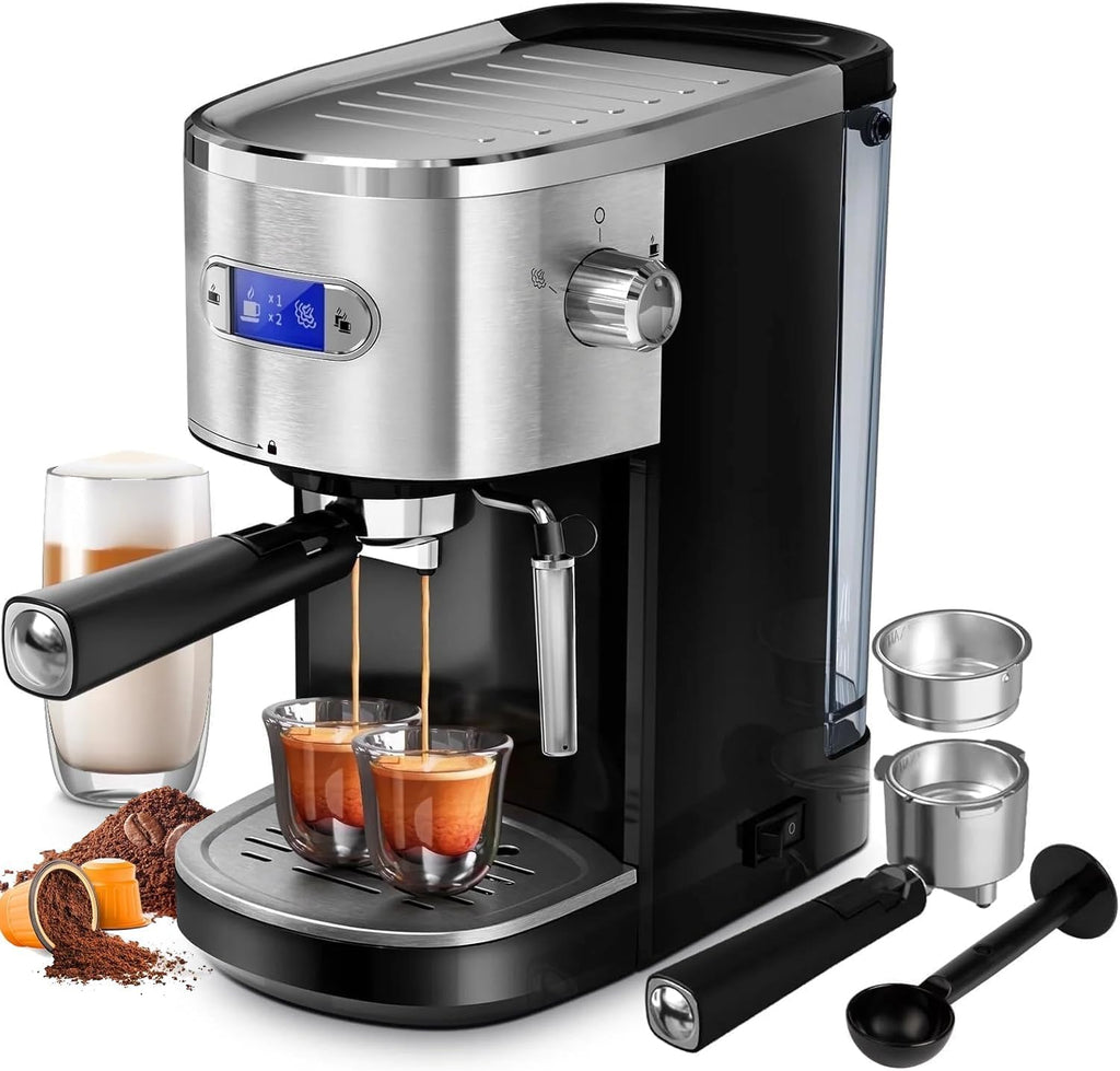 20 Bar Espresso Machine 1350W Compact Expresso Coffee Machines