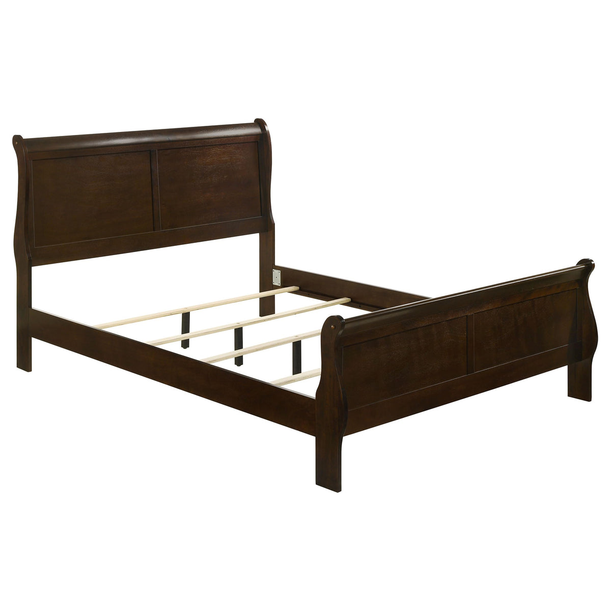 Louis Philippe Queen Traditional Sleigh Bed, Cappuccino 202411Q