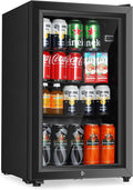 Beverage Refrigerator, 2.3 Cu.Ft, Mini Fridge with Glass Door for Soda Beer, Freestanding Beverage Cooler for Office