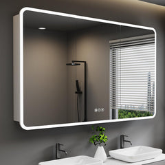 60 x 32 Inch Medicine Cabinet with Mirror and LED Light | Recessed, Wall-Mounted, Dimmable, Anti-Fog, Memory