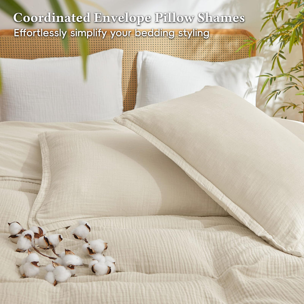 Natural Cooling Muslin Duvet Cover Set Linen