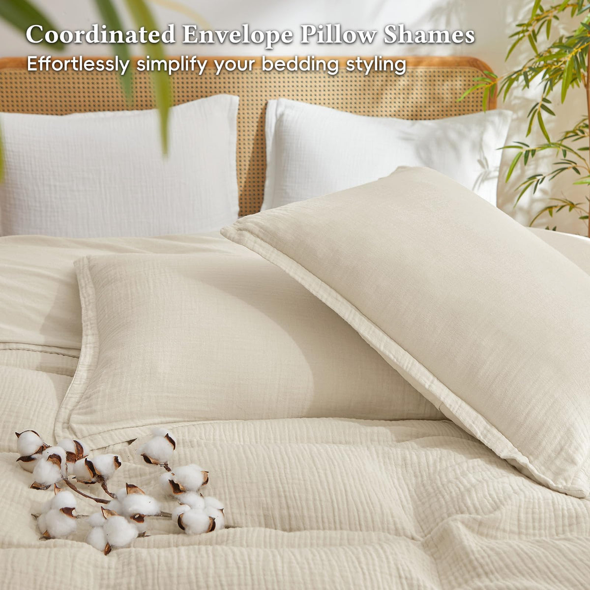 Natural Cooling Muslin Duvet Cover Set Linen