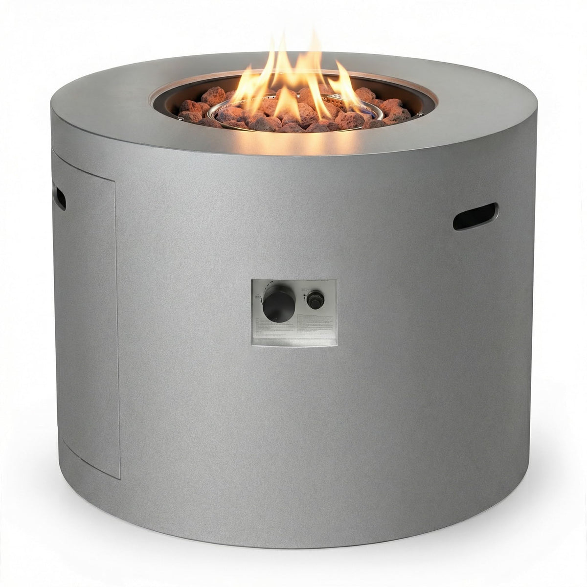 Loren 32-Inch Round Propane Fire Pit Table, Alloy Steel Outdoor Fire Pit with 50, 000 BTUs, Includes a Burner lid
