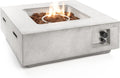 Propane Gas Fire Pit Table 40000 BTU Square Outdoor Firepit with Protective Cover, Durable Metal Construction, and Stylish Design for Patio or