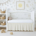 Ivory Crib Skirt Dust Ruffle 14" Drop, Fits 28" x 52"