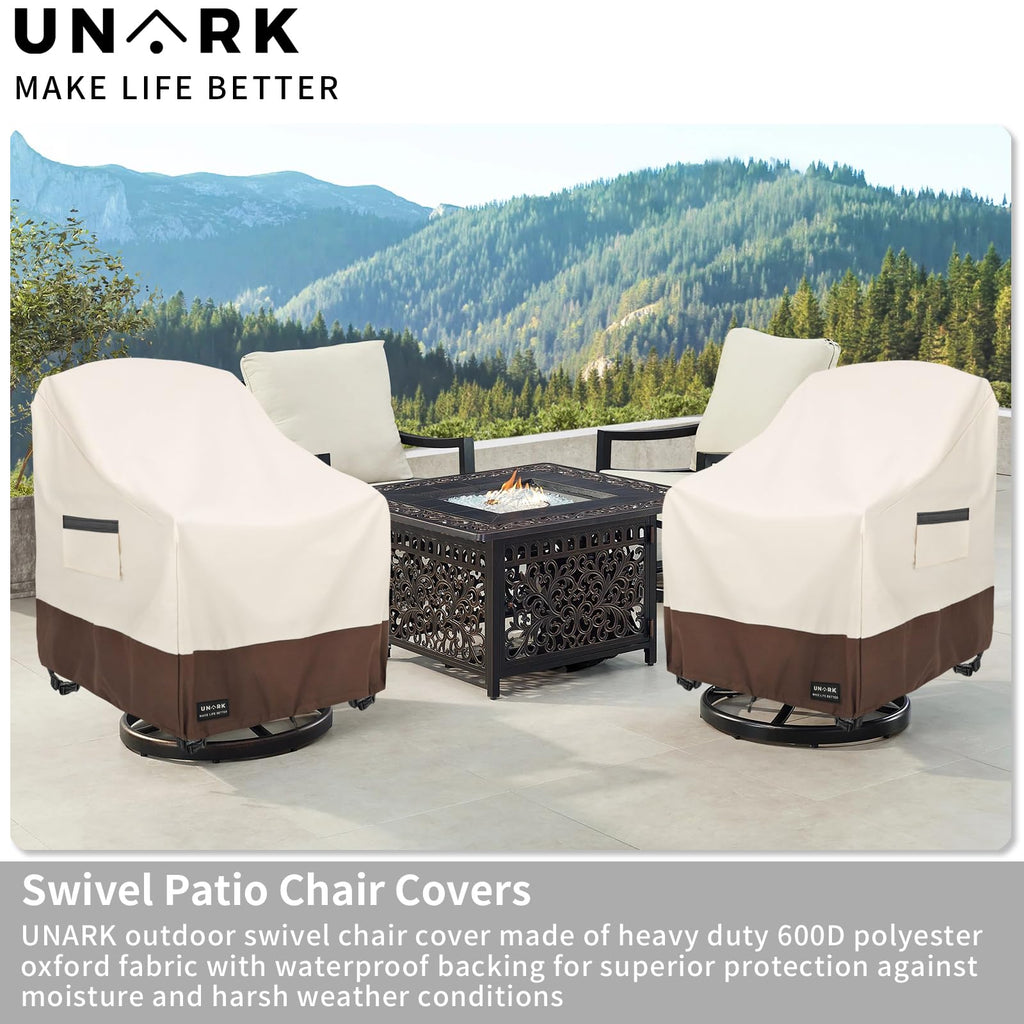 Swivel Patio Chair Cover 4 Pack, 600D Waterproof Heavy Duty Outdoor Chair Cover, Patio Furniture Covers, Outdoor