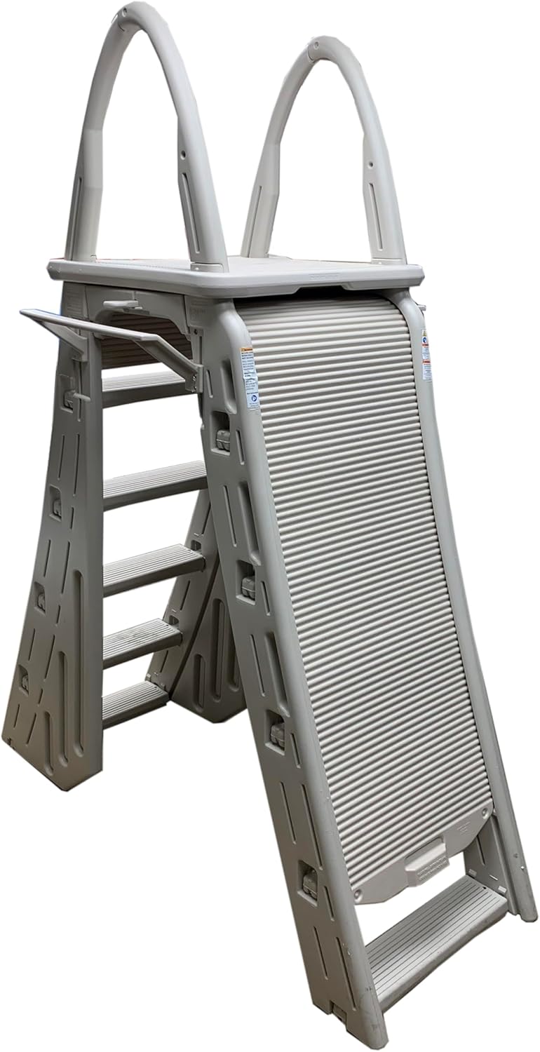 Plastics 7200 Roll Guard fits Above-Ground Pool Heights from 48" to 56" A Frame Safety Ladder for Above Ground
