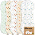 5-Pack Muslin Burp Cloths Baby Boy, Girl, Soft Absorbent Rags, Roarsome