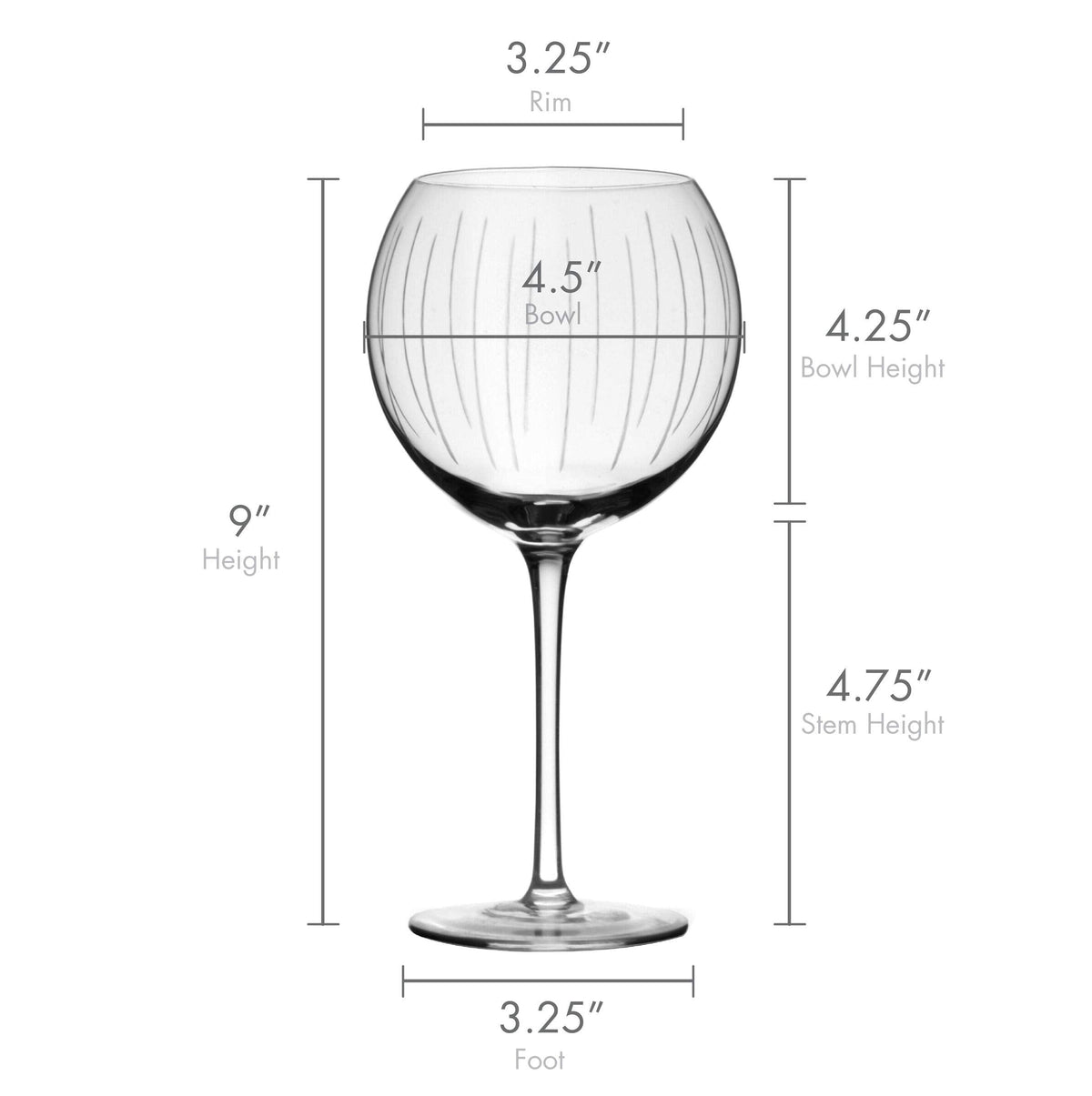 Cheers Balloon Goblet Wine Glass, 24.5-Ounce, Set of 4, Transparent