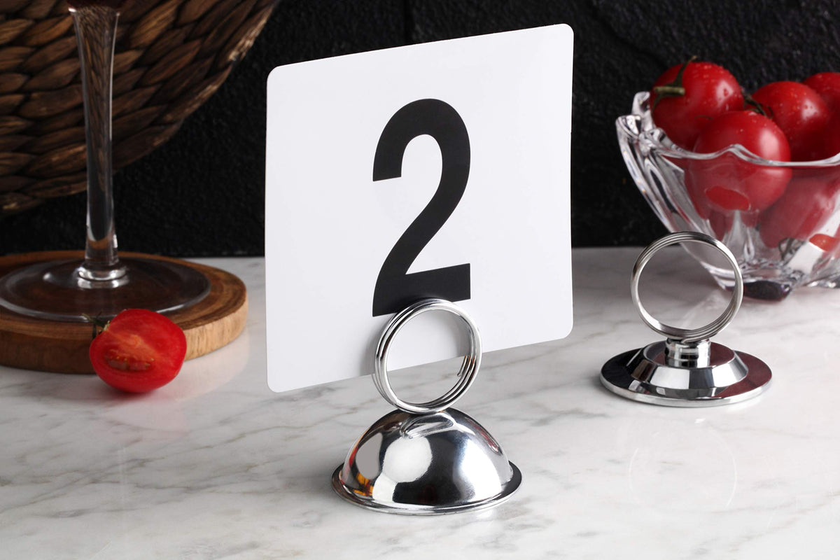 Split-Ring Style, Place Card/Table Number Holder, 2.5 x 2.33 Inch, Silver, Set of 12