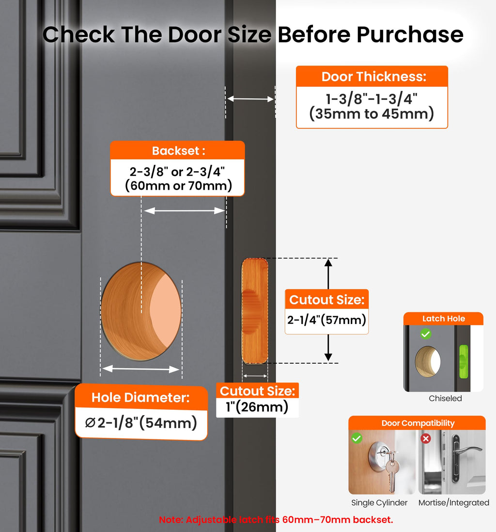 Keyed Entry Door Handle with Lock, Wave Door Levers, Satin Nickel