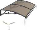 Door Awning 40x60 with Drainage Sink, Leak-Proof Awnings for Doors Exterior, Polycarbonate Front Door Awning for Rain
