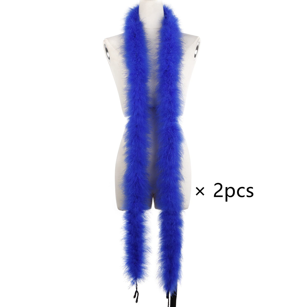 Blue Marabou Feather Boas for DIY Crafts, 2 Pcs 22g 2 Yards