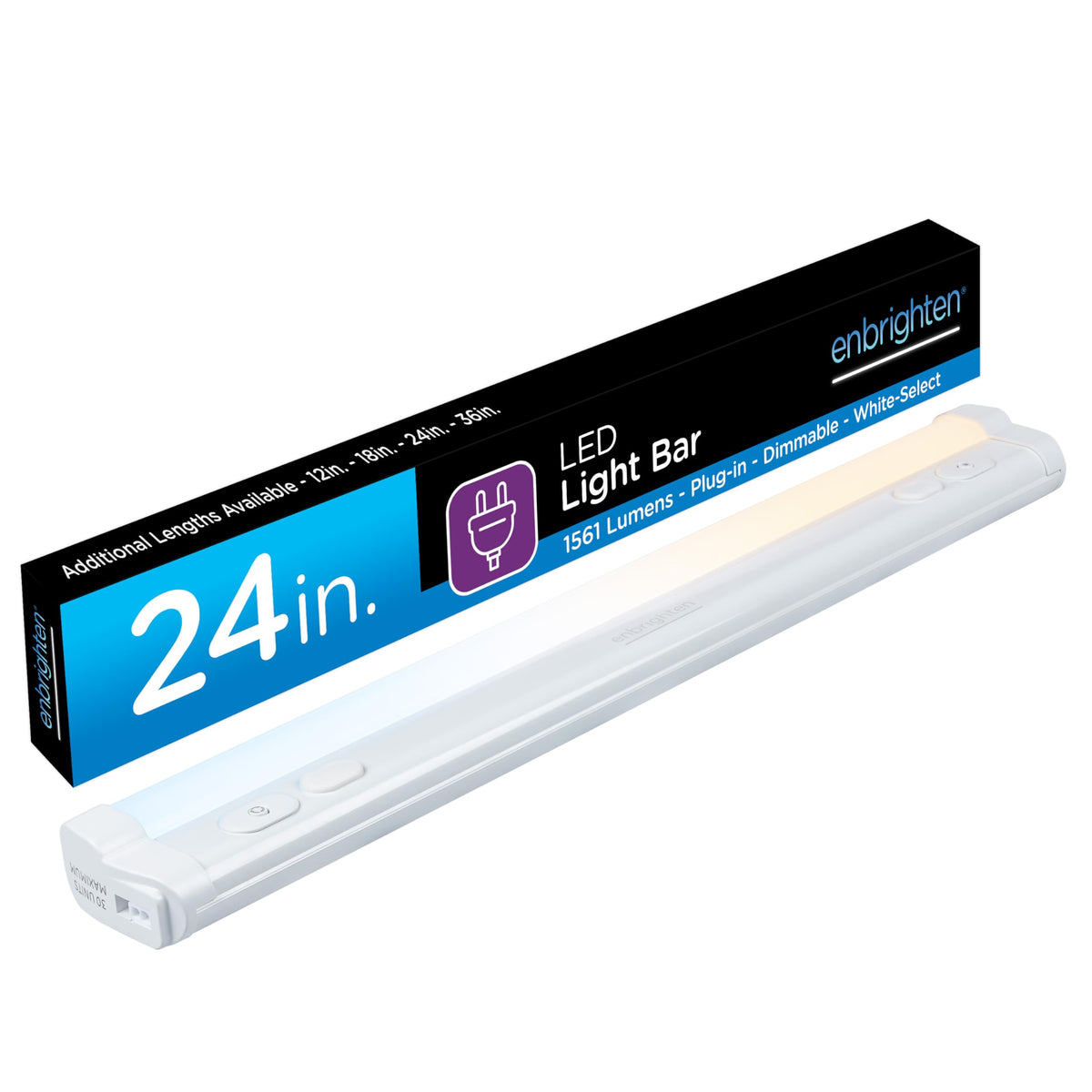 24 Inch Plug in Under Cabinet Light with 5 Color Temperatures