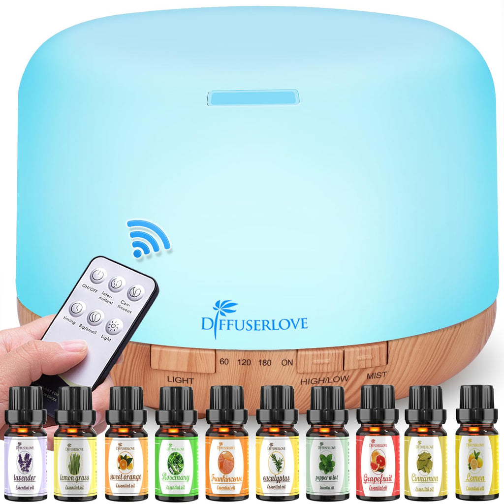 Diffuser Essential Oil Diffusers Remote Control Aroma Diffuser Cool Mist Aromatherapy Diffuser with Mute