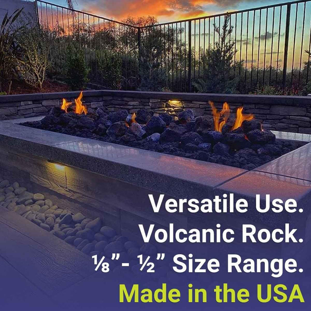 Fire Products | Medium Lava Rock, 1/2" - 1" | Use in Fireplace, Fire Pit or Bowl | Outdoor & Indoor Volcanic Rock for