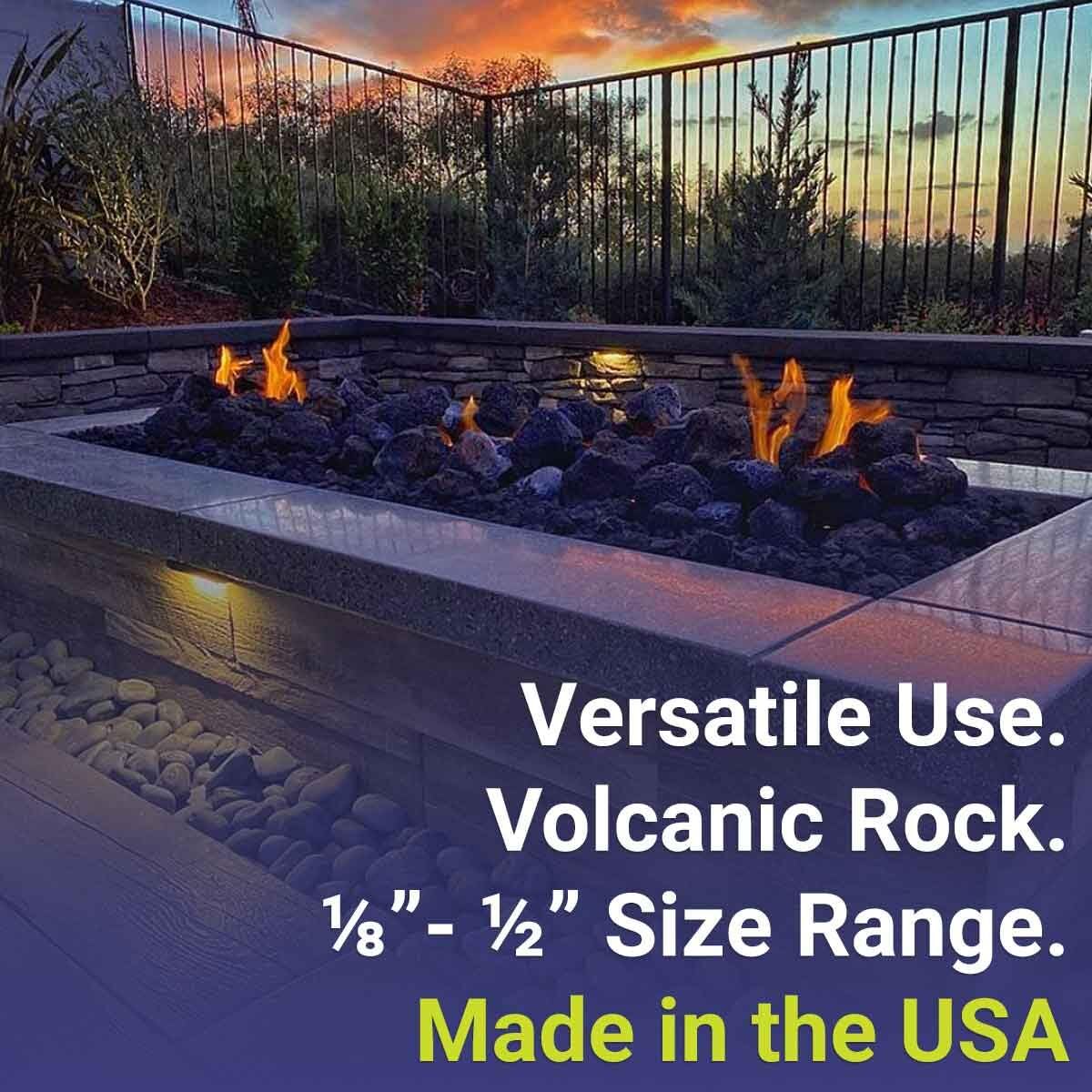 Fire Products | Medium Lava Rock, 1/2" - 1" | Use in Fireplace, Fire Pit or Bowl | Outdoor & Indoor Volcanic Rock for