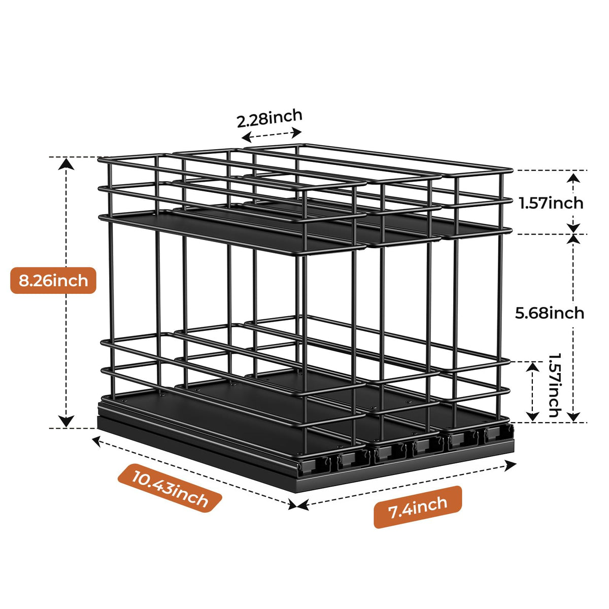 Pull Out Spice Rack Organizer for Cabinet, Slide Out Spice Racks