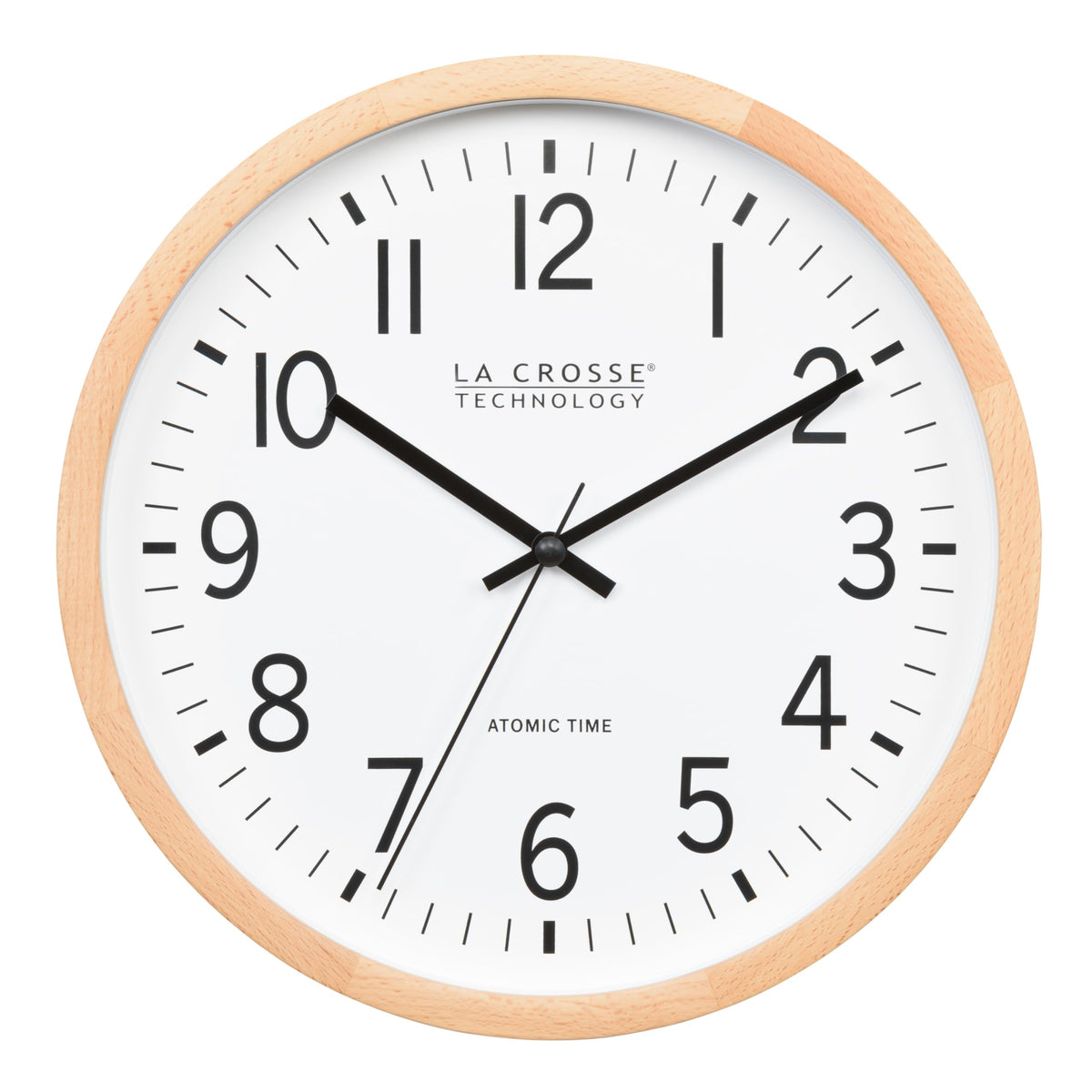 Inspired Nelson Style 12.8-Inch Beech Wood Atomic Analog Wall Clock
