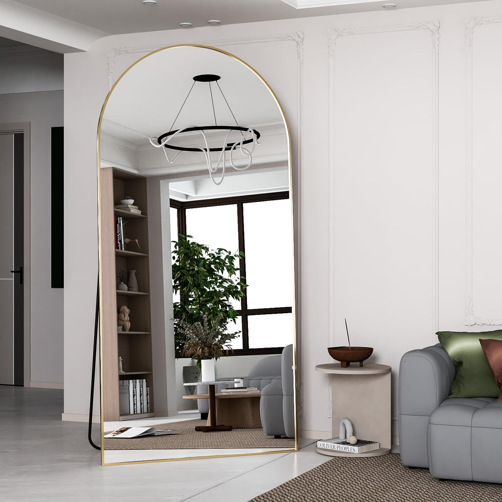 Arched Floor Mirror 76"x34" Gold Arch Full Length Mirror with Stand Large Wall Mirrors Full Body Mirror Standing