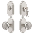 Satin Nickel Door Knobs with Deadbolt, Door Lock Set with Lock and Key
