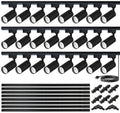Plug‐in Track Lighting Kit with H‐Type 6000K Cool White 24 Heads