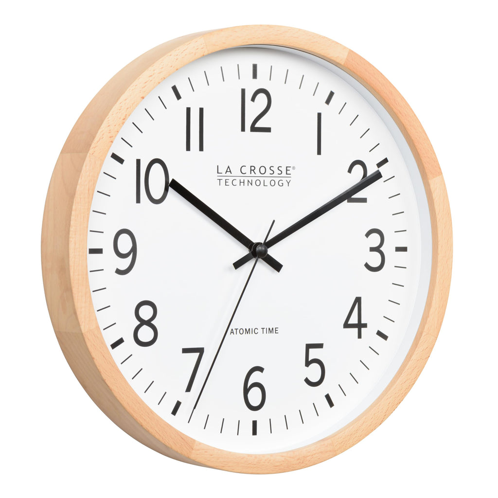 Inspired Nelson Style 12.8-Inch Beech Wood Atomic Analog Wall Clock
