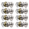 8 Pack Oval Privacy Door Knobs Interior Satin Nickel Door Knobs Bedroom Keyless Egg Shaped Door Knobs and Handles