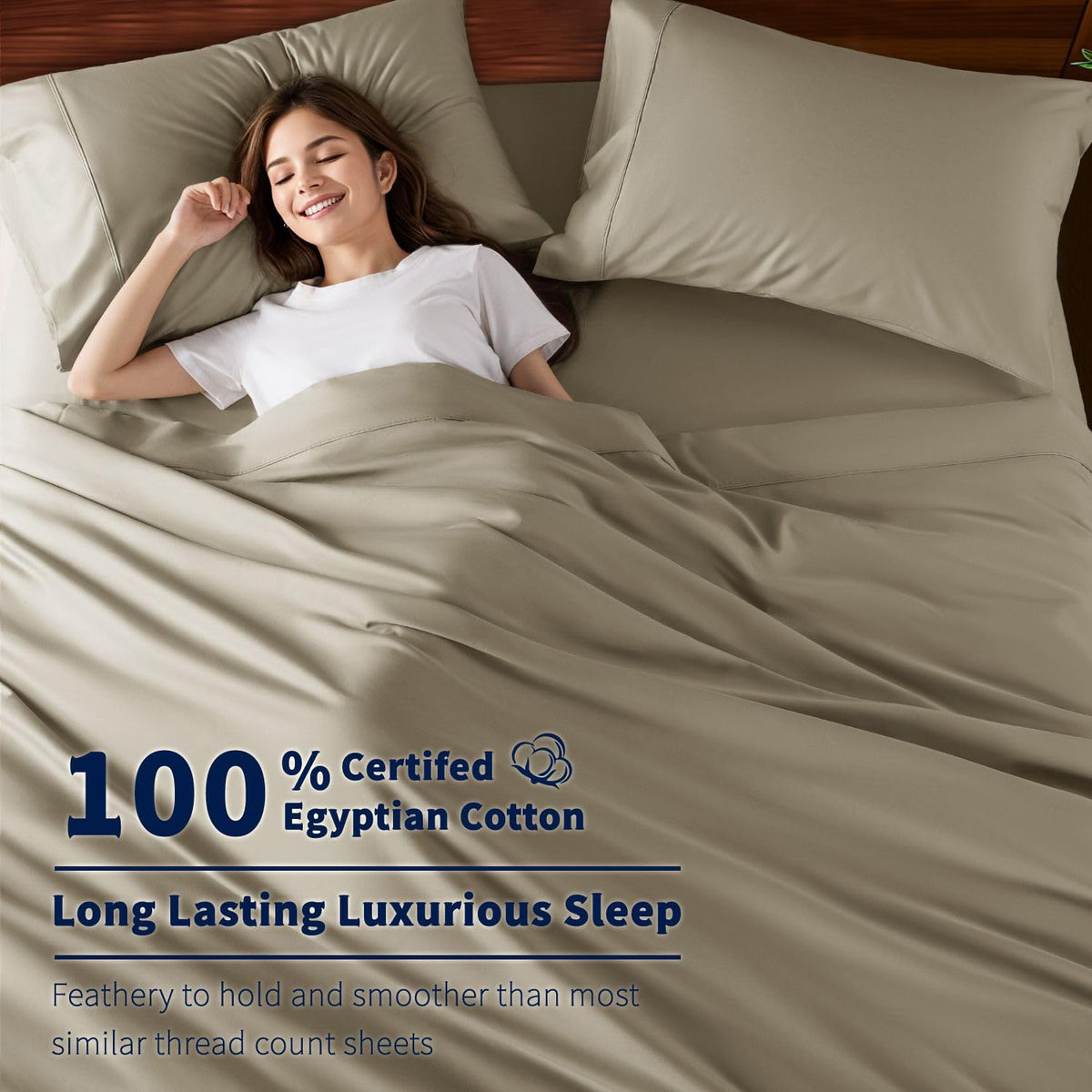 100% Egyptian Cotton Sheets Set (Linen)