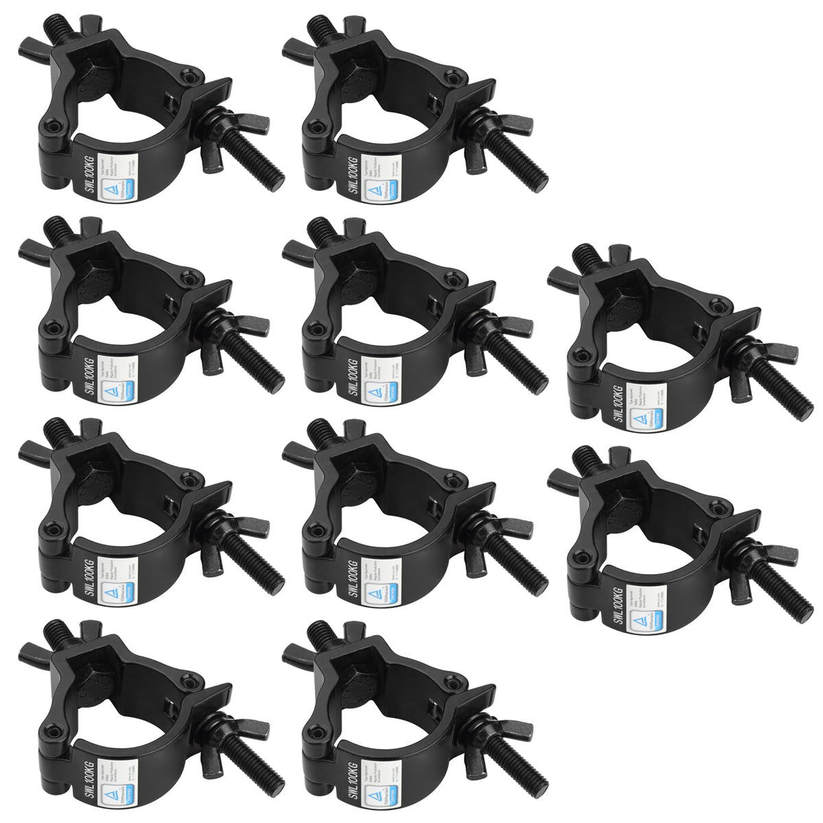 10 Pack Black OD 2"Truss Clamps for DJ, Stage Light, Max Load 220lbs