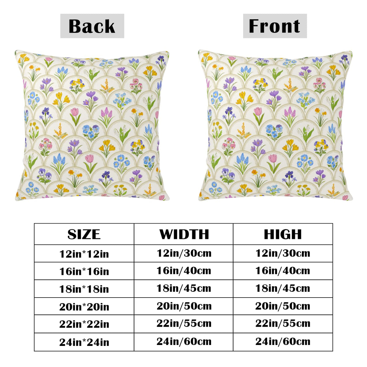 Spring Floral Throw Pillow Covers 16x16 Set of 2 Pink Yellow Blue Flower Decorative Pillow Case Outdoor Farmhouse