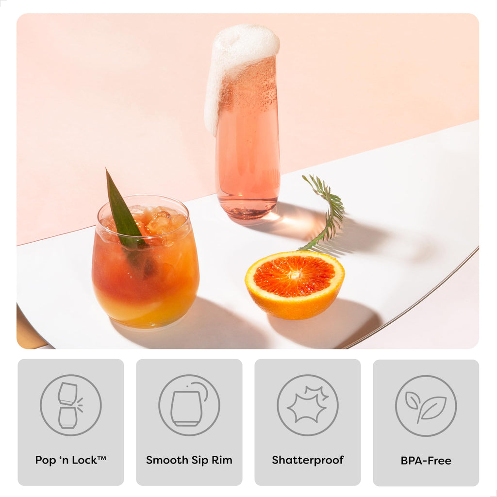 POP 9oz Flute, Premium Quality, Recyclable, Unbreakable & Crystal Clear Plastic Champagne Glasses, Count of 48