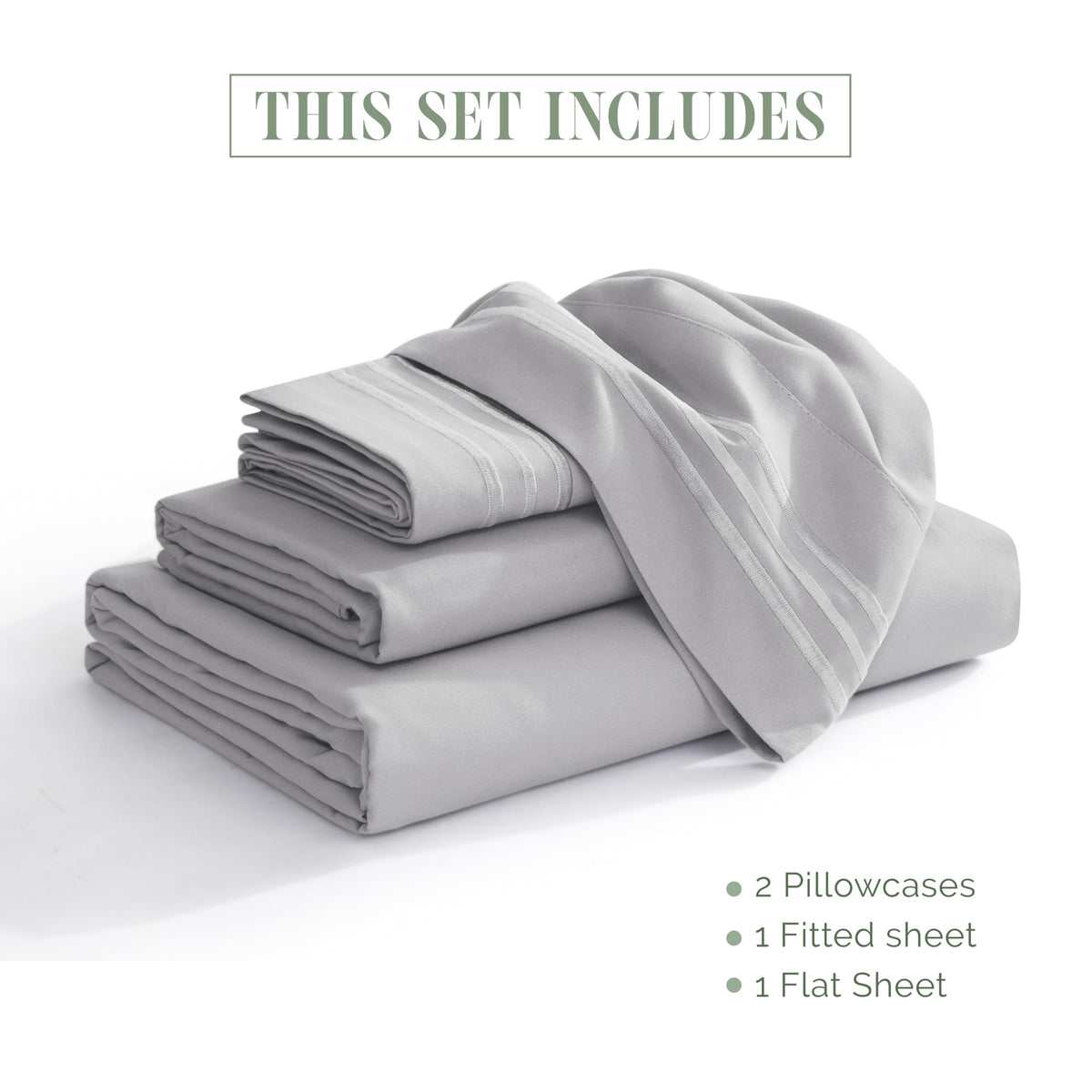 Luxurious 1500 Premium Hotel Quality Microfiber 4-Piece Sheet Set, 18-24 Inches Deep - Extra Deep Pocket Sheets