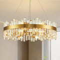 Sixteen-Light Large Gold Rectangular Modern Crystal Chandelier