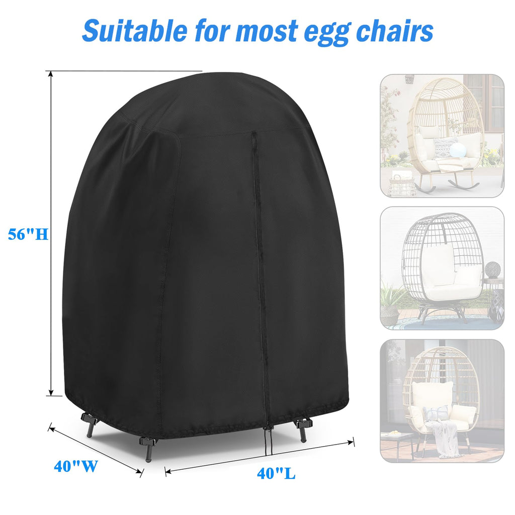 Outdoor Egg Chair Cover Waterproof Heavyduty with Zipper-40x40x56"