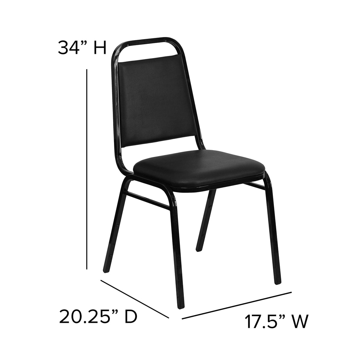 Hercules Vinyl Banquet Chair, Black, 4-Pack