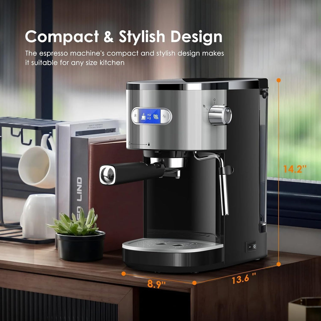 20 Bar Espresso Machine 1350W Compact Expresso Coffee Machines