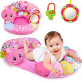 2 in 1 Baby Tummy Time Mat & Support Seated Pillow Infant Newborn Toys 0 1 2 3 4 5 6 Months Pink Caterpillar Sensory
