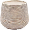 17" Round Planters for Indoor Plants, Distressed Large Plant Pot | Planter with Drainage Hole and Rubber