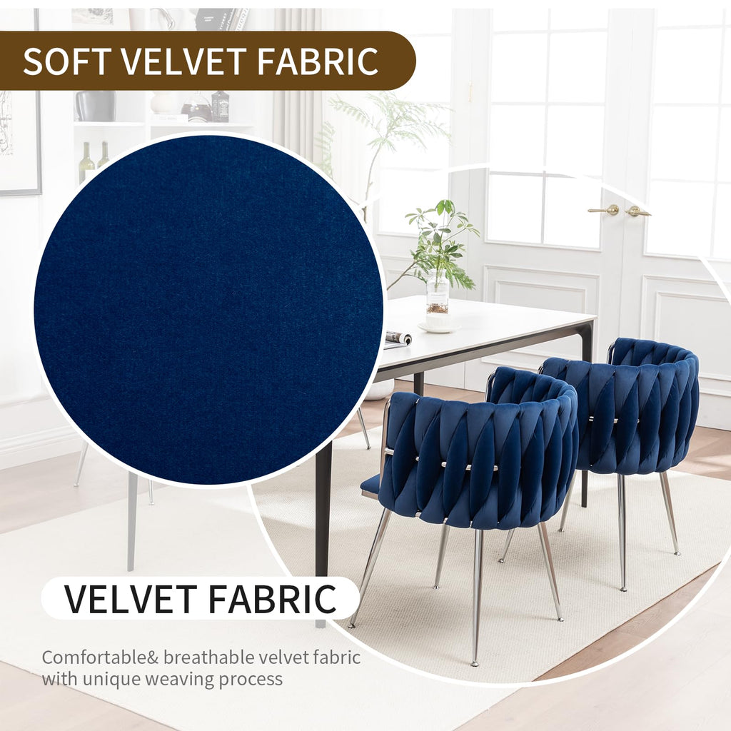 Velvet Dining Chairs Set of 2, Upholstered Dining Room Chairs with Metal Legs, Sillas de Comedor Modernas 2, Modern