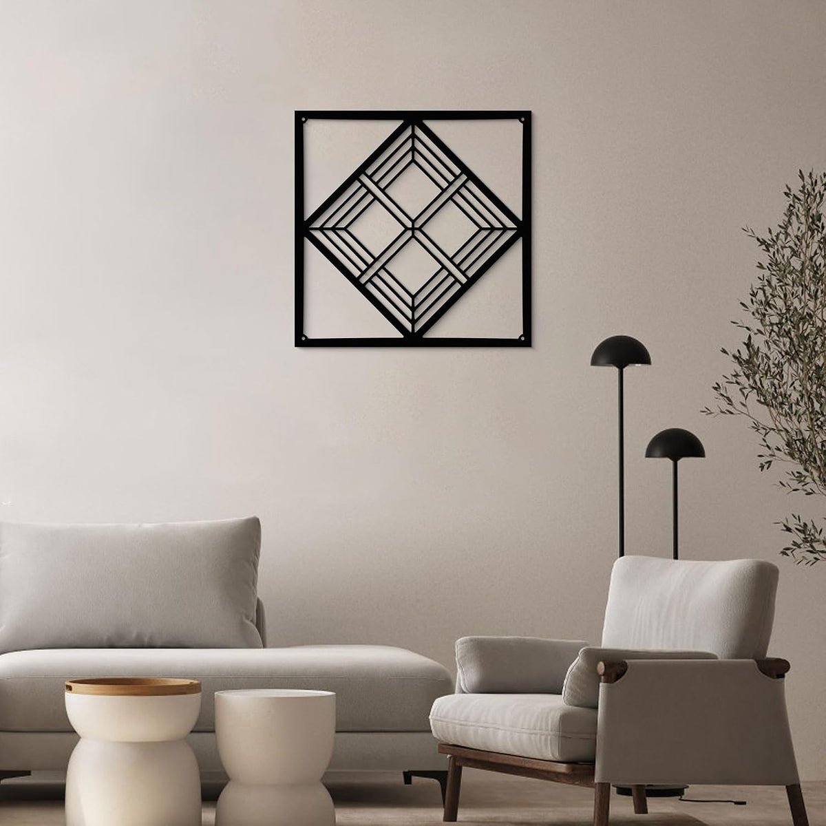 Black Metal Wall Art - Geometry Minimalist 3D Textured Abstract Sculptures Wall Art Office Garden Bedroom Bathroom - Set of 20