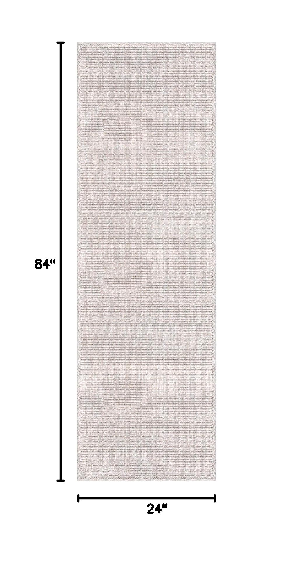 Easy Jute Off White Runner Rug 2x7 Solid Washable Durable Outdoor Indoor Area Rugs for Living Dining Patio Office