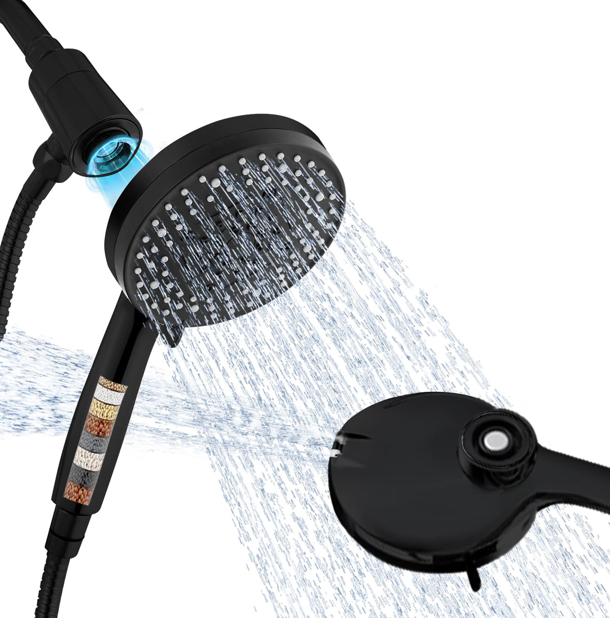 Black Filter Magnetic Shower Head with Handheld
