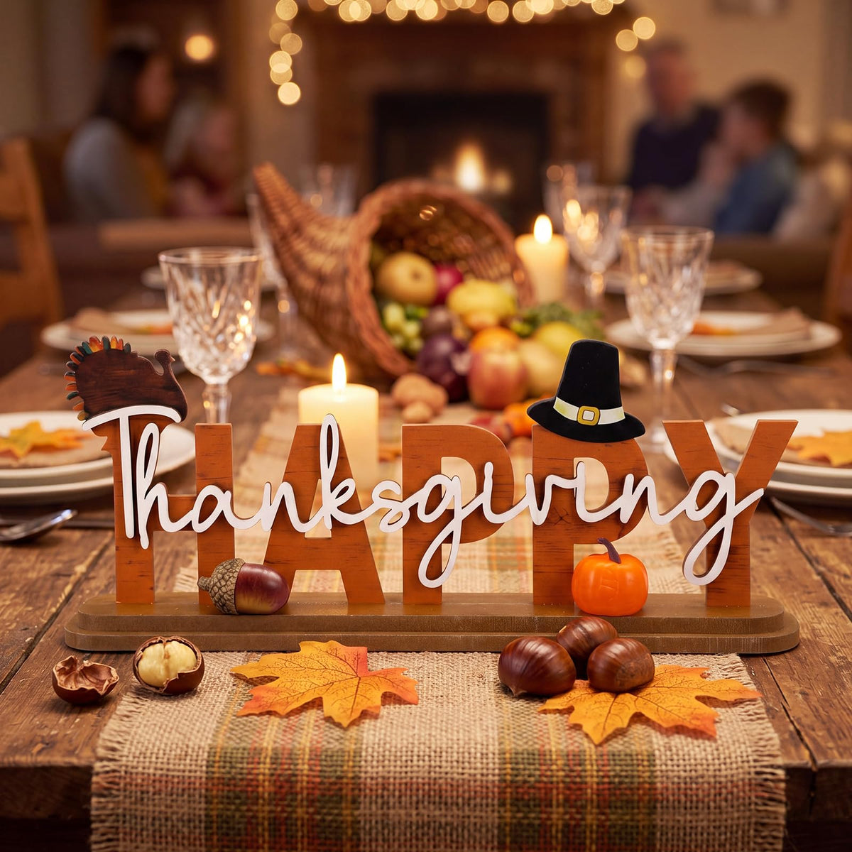 Thanksgiving Table Decoration Metal Fall Tiered Tiered Tray Decor